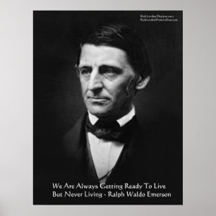 RW Emerson "Klaar om te leven" Wijsheid Cadeaus Poster