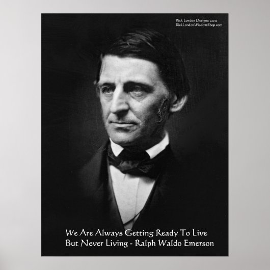 RW Emerson "Klaar om te leven" Wijsheid Cadeaus Poster (Voorkant)