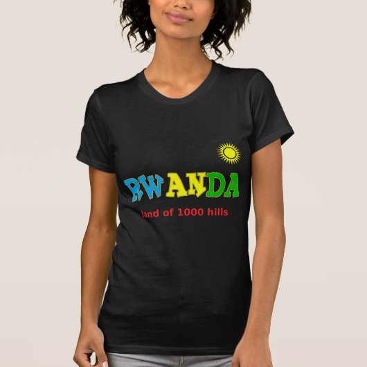 Rwanda, de deelstaat van 1000 heuvels t-shirt (Voorkant)