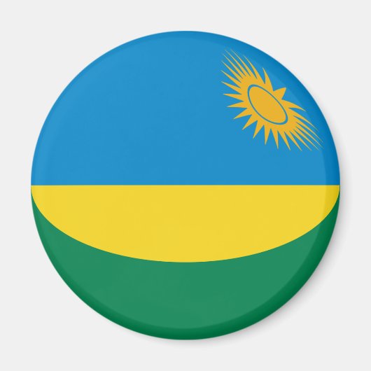 Rwanda Fisheye Flag Magnet (Voorkant)