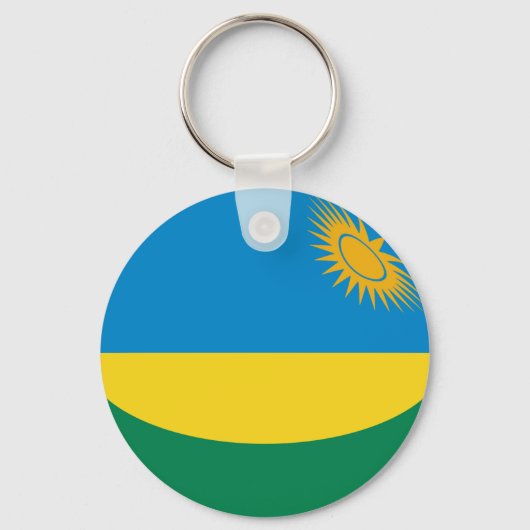 Rwanda Fisheye Flag Sleutelhanger (Voorkant)