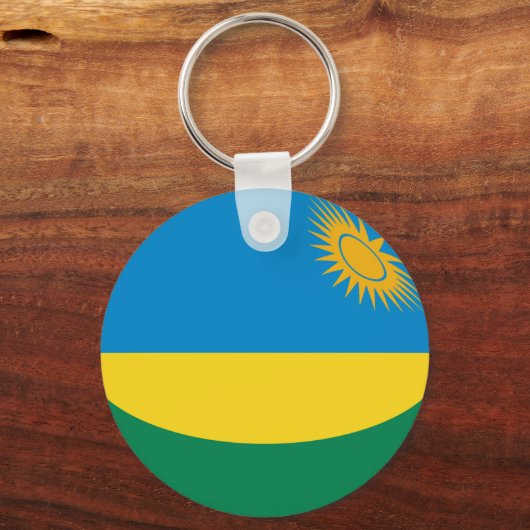Rwanda Fisheye Flag Sleutelhanger (Voorkant)