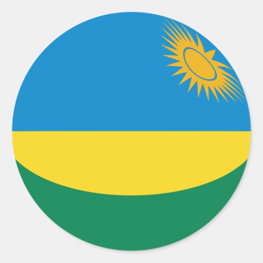 Rwanda Fisheye Vlag Sticker (Voorkant)