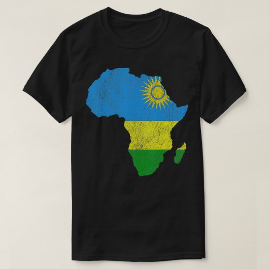 Rwanda Flag Africa Continent Silhouette Gift for 1 T-shirt (Design voorkant)
