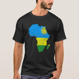 Rwanda Flag Africa Continent Silhouette Gift for R T-shirt