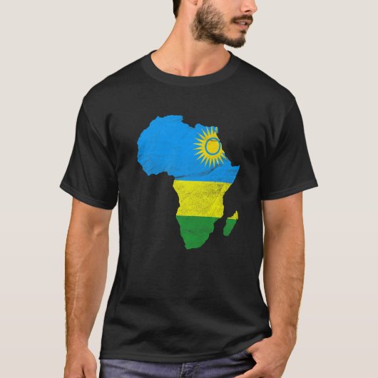 Rwanda Flag Africa Continent Silhouette Gift for R T-shirt (Voorkant)