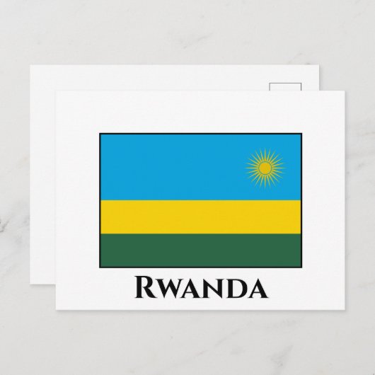 Rwanda Flag Briefkaart (Voorkant / Achterkant)
