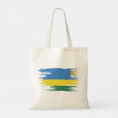Rwanda Flag Brush Art Tote Bag (Achterkant)