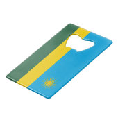Rwanda Flag Creditkaart Flessenopener (Voorkant Gekanteld)