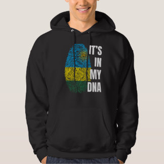 Rwanda Flag Dna Fingerprint Black History Maand Hoodie