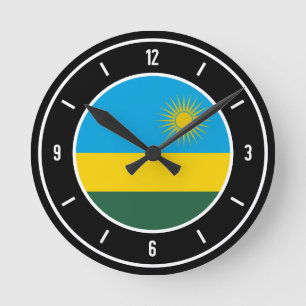 Rwanda Flag Elegant Ronde Klok