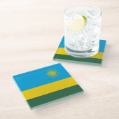 Rwanda Flag Glazen Onderzetter (Schuin)