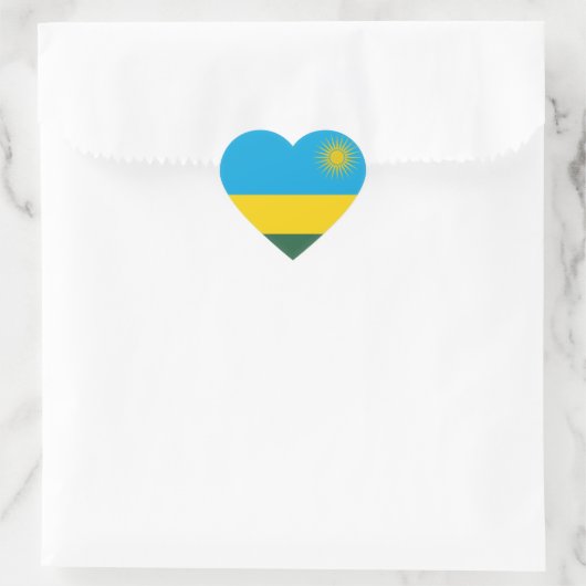 Rwanda Flag Hart Sticker (Tas)