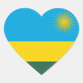 Rwanda Flag Hart Sticker (Voorkant)