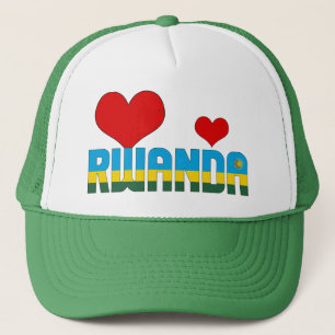 Rwanda Flag Heart Blue Green Yellow Sun Patriotic Trucker Pet
