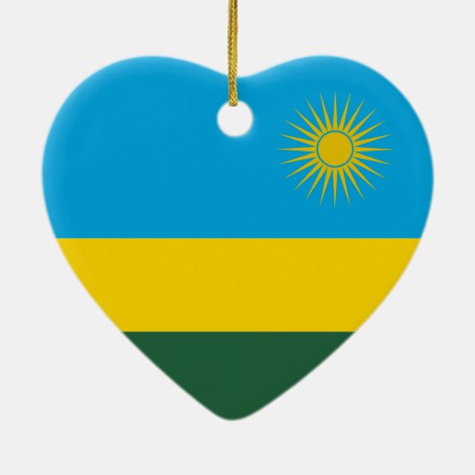 Rwanda Flag Heart Ornament (Achterkant)