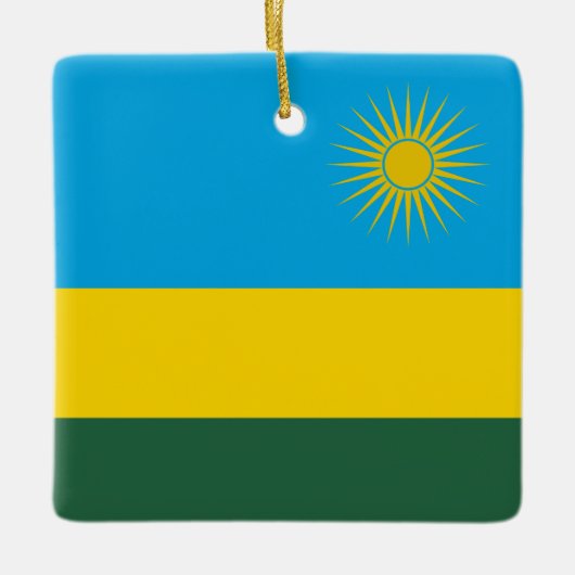 Rwanda Flag Keramisch Ornament (Voorkant)