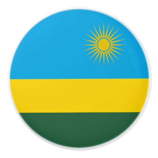 Rwanda Flag Keramische Knop (Voorkant)
