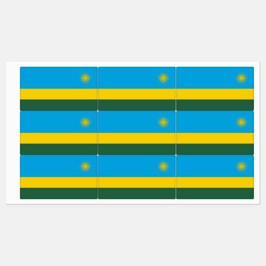 Rwanda Flag Labels (Vel)