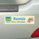Rwanda Flag + Map Bumpersticker (Op auto)