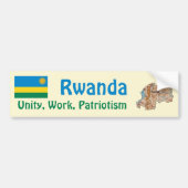 Rwanda Flag + Map Bumpersticker (Voorkant)