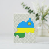 Rwanda Flag Map op volledige grootte Briefkaart (Staand voorkant)