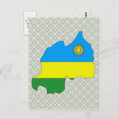 Rwanda Flag Map op volledige grootte Briefkaart (Voorkant / Achterkant)