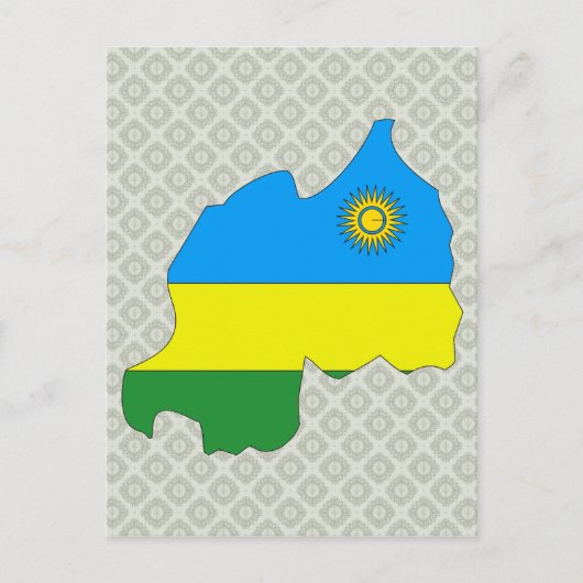 Rwanda Flag Map op volledige grootte Briefkaart (Voorkant)