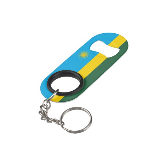 Rwanda Flag Mini Flessenopener (Achterkant Gekanteld)
