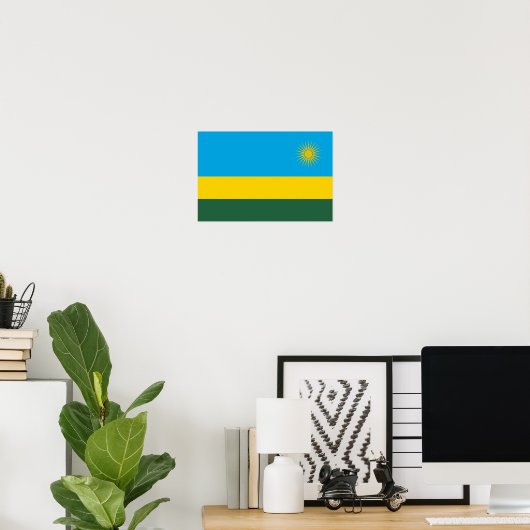 Rwanda Flag Poster (Thuiskantoor)