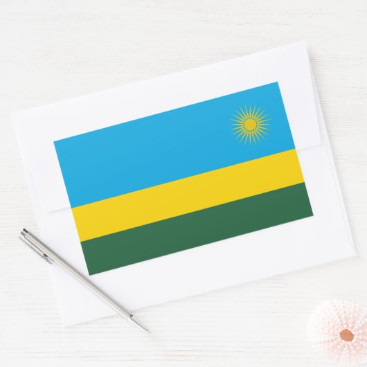 Rwanda Flag Rechthoekige Sticker (Envelop)