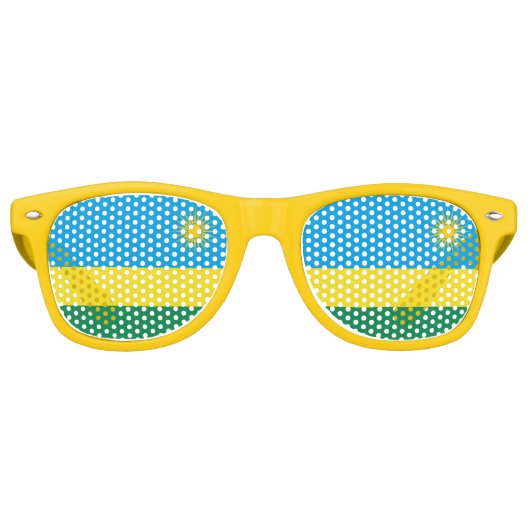 Rwanda Flag Retro Zonnebril (Voorkant)