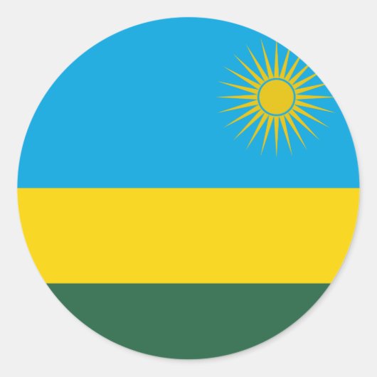 Rwanda Flag Ronde Sticker (Voorkant)