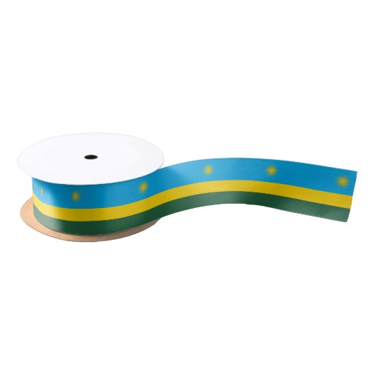 Rwanda Flag Satijnen Lint (Spoel)