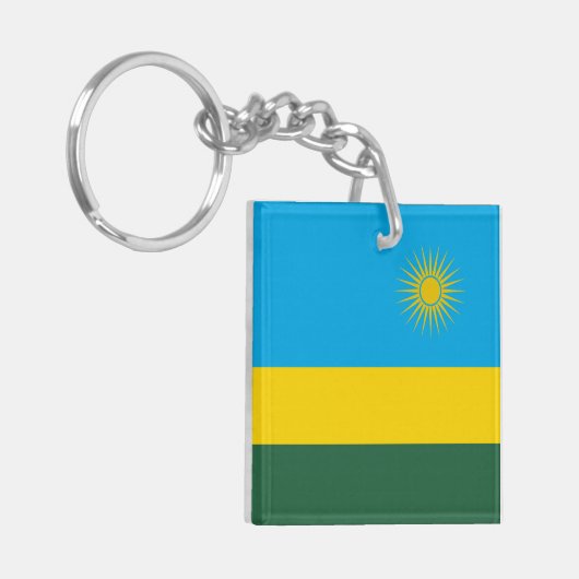 Rwanda Flag Sleutelhanger (Voorkant Links)