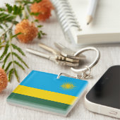 Rwanda Flag Sleutelhanger (Voorkant Rechts)