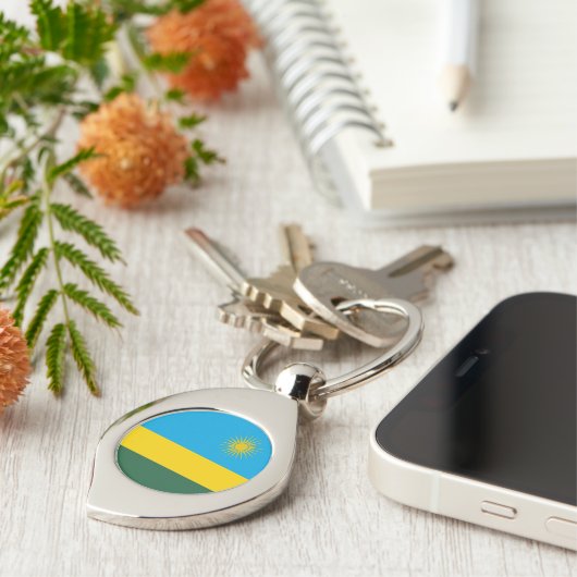 Rwanda Flag Sleutelhanger (Zijkant)