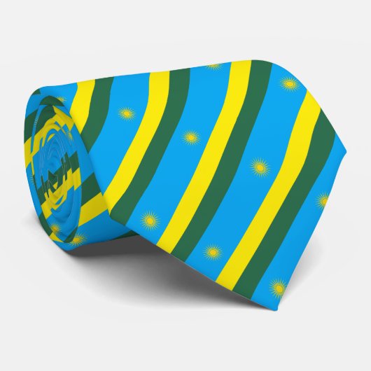 Rwanda Flag Stropdas (Opgerold)