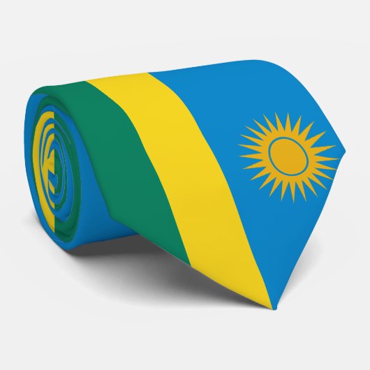 Rwanda Flag Stropdas (Opgerold)