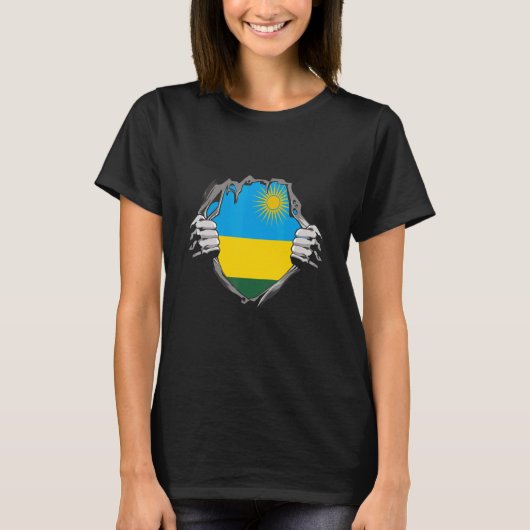 Rwanda Flag T-shirt (Voorkant)
