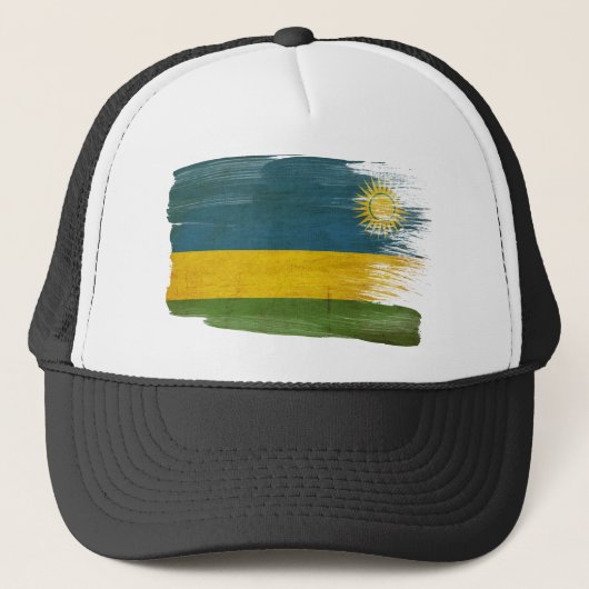 Rwanda Flag Trucker Hat Trucker Pet (Voorkant)