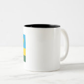 Rwanda Flag Tweekleurige Koffiemok (Voorkant rechts)