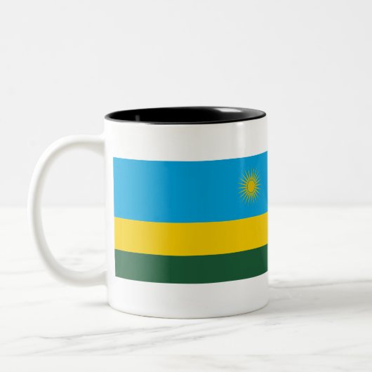 Rwanda Flag Tweekleurige Koffiemok (Links)