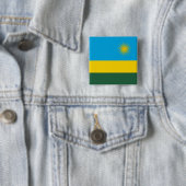 Rwanda Flag Vierkante Button 5,1 Cm (In situ)