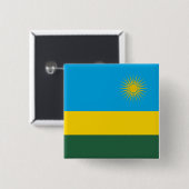 Rwanda Flag Vierkante Button 5,1 Cm (Voorkant /achterkant)