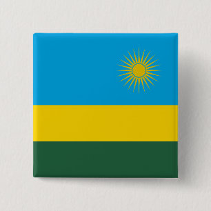 Rwanda Flag Vierkante Button 5,1 Cm