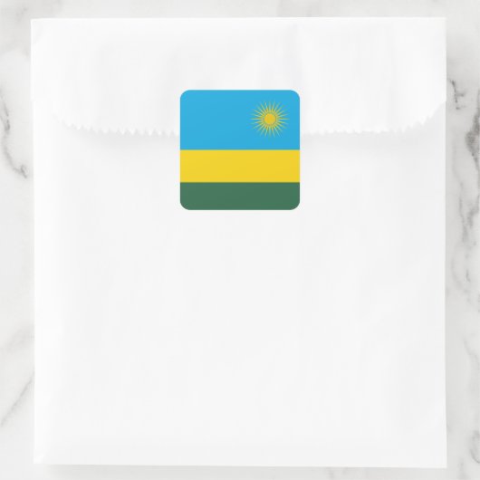 Rwanda Flag Vierkante Sticker (Tas)