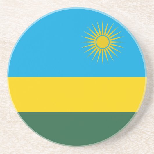 Rwanda Flag Zandsteen Onderzetter (Voorkant)