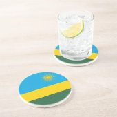 Rwanda Flag Zandsteen Onderzetter (Zijkant)