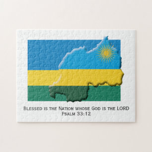 RWANDA   Gezegende natie   RWANDAN FLAG Legpuzzel